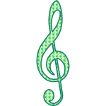 Clef G with a green pattern